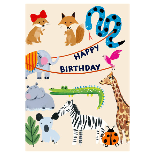 Hand Drawn Wildlife Decor Birthday Ecard