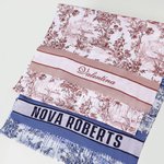 Personalized Toile De Jouy Floral Tassel Soft Warm Scarf with Initial and Name Winter Accessory Anniversary Birthday Gift for Women