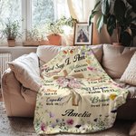 Personalized Birth Flower God Says I Am Bible Soft Throw Blanket with Name Birthday Baptism Gift for Christians Family Friends