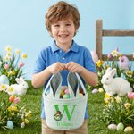 Gepersonaliseerde Multi-Color Leuke Dieren Konijn Oren Paasmand met Naam en Voorletter Dagelijks Gebruik Vakantiefeest Paasgeschenk voor Kinderen