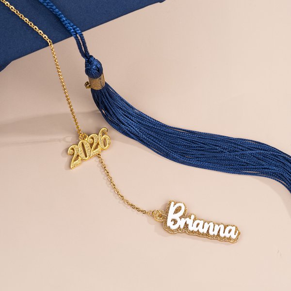 Personalised Glitter Name Year Graduation Cap Charm Tassel Decoration 2026 Graduation Gift for Graduates Classmates