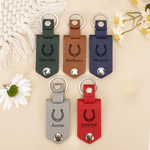 Personalizada herradura caballo foto multicolor PU llavero de cuero con texto grabado y el nombre de cumpleaños Aniversario regalo para el dueño del caballo amante