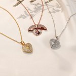 Personalized Cubic Zircon Pave Photo Heart Locket Sterling Silver Necklace Dainty Jewellery Anniversary Valentine's Day Gift for Women