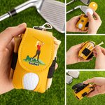 Funda de golf personalizada en cuero PU con personaje de dibujos animados y clip para cinturón regalo de cumpleaños para golfistas