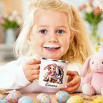 Taza esmaltada personalizada de 12 oz con el nombre de la conejita Belle Regalo de Pascua para niños