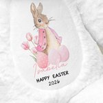 Personalised Peter Rabbit Easter Eggs Cute Bunny Plush Stuffed Animal Toy with Name and Year First Easter Holiday Baby Shower Gift for Kids