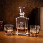 Personalized Vintage Wreath Retired Whiskey Decanter with Engraved Year Retirement Birthday Anniversary Gift for Men Whiskey Lovers