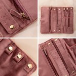 Personlig flerfarget sammenleggbar fløyelssmykkerullearrangør med navn Reisetilbehør Bryllup Bursdagsgave til kvinner