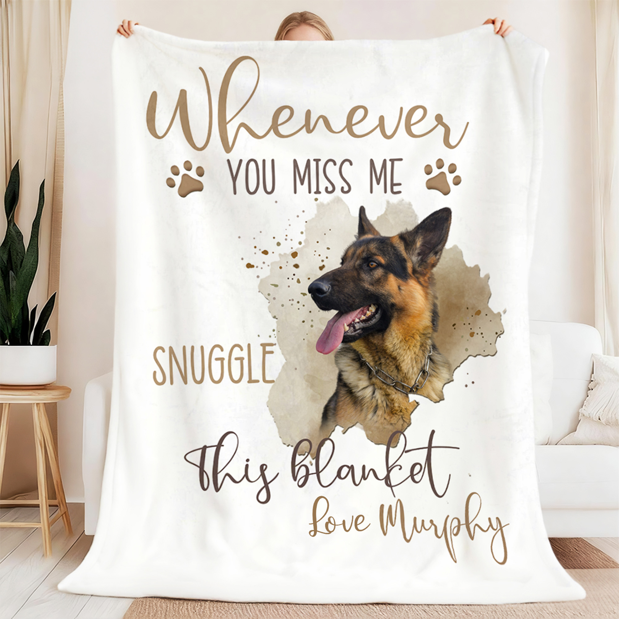 Couverture douce personnalisée avec photo d'animal et nom - Cadeau sympathie anniversaire pour propriétaires et amoureux d'animaux