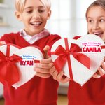 Personalized Happy Valentines Day Waterproof Stickers with Name Class Exchange Party Favors Valentine's Day Gift Deocr for Couple Kids