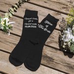 Gepersonaliseerde speciale sokken voor een speciale wandeling met trouwdatum Cadeau voor schoonvader van de bruid