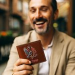 Personalized Royal Noble Style Initial Foldable PU Leather Wallet with Name Daily Use Anniversary Birthday Valentine's Day Gift for Men