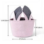 Personalised Cute Peter Rabbit Ears Stripe Easter Basket with Name and Initial Easter Party Favor Eggs Hunting Gift for Kids