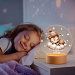 Henkilökohtainen Moon Stars Söpö Sleeping Animals LED yövalo nimi päivämäärä ja puinen pohja Nursery sisustus syntymäpäivä Baby Shower lahja Kidille