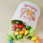 Personalized Wreath Cute Peter Rabbit Easter Basket with Name and Polka Dot Lining Eggs Hunting Party Easter Gift for Kids