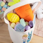 Henkilökohtainen söpö sarjakuva Kid merkki Bunny korvat pääsiäiskori alkuperäisen ja nimi pääsiäismuna metsästys osapuoli suosii syntymäpäivälahja pojille tytöille lahjaksi