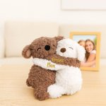 Personalized Pair Hugging Lavender Scented Doll Bear Puppy with Name Splitable Stuffed Toys Anniversary Birthday Gift for Bestie Couple