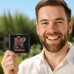 Personalized Royal Noble Style Initial Foldable PU Leather Wallet with Name Daily Use Anniversary Birthday Valentine's Day Gift for Men