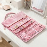 Personlig flerfarget sammenleggbar fløyelssmykkerullearrangør med navn Reisetilbehør Bryllup Bursdagsgave til kvinner