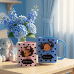 Personalized Cartoon Black Girl 11 oz 15 oz Ceramic Coffee Mug with Name and Coaster Daily Use Birthday Gift for Girls