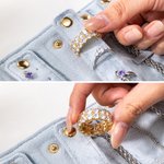 Personlig flerfarget sammenleggbar fløyelssmykkerullearrangør med navn Reisetilbehør Bryllup Bursdagsgave til kvinner