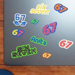 Etiquetas adhesivas impermeables con nombre personalizadas con diseño Six Seven Decoración de material escolar Cumpleaños Regalo de vuelta al cole para adolescentes de la Generación Z