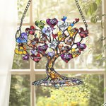 Personalisierte Glas Kunst Herz Familie Baum Öl Ornament mit 2-20 Namen und Texte Home Decor Muttertag Geburtstag Geschenk für Frau