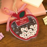 Personalized Apple Flat Shaker Heart Names Acrylic Ornament with Year and Title Appreciation Birthday Christmas Gift for Teachers