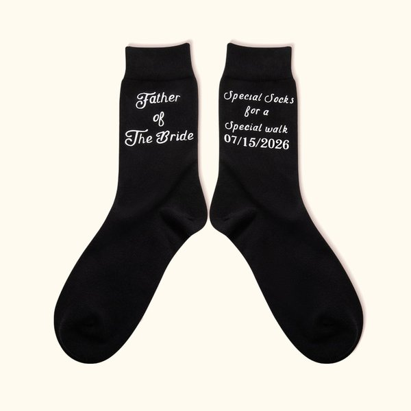 Personalized Special Socks for a Special Walk with Wedding Date Gift for Father of the Bride Father in Law
