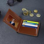 Personalized Royal Noble Style Initial Foldable PU Leather Wallet with Name Daily Use Anniversary Birthday Valentine's Day Gift for Men