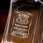 Personalized Vintage Wreath Retired Whiskey Decanter with Engraved Year Retirement Birthday Anniversary Gift for Men Whiskey Lovers