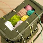 Sac de rangement de fil en toile avec pochettes pour aiguilles et poignée Cadeau d'anniversaire de crochet pour les amateurs d'artisanat