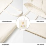 Conejito personalizado Wreath Highland Vaca Pascua Animal Mariposa Bolsa de lona con nombre Uso diario Día de Pascua Regalo para Niños Niñas