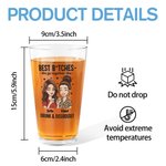 Personalized Friends Cartoon Character Beer Glass with Name Daily Use Birthday Gift for Friends Bestie