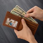 Personalized Royal Noble Style Initial Foldable PU Leather Wallet with Name Daily Use Anniversary Birthday Valentine's Day Gift for Men