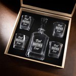 Personalized Best Families Ever Hexagonal Decanter Birthday Gift for Men Whiskey Lovers