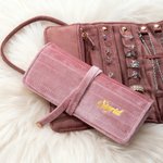 Personlig flerfarget sammenleggbar fløyelssmykkerullearrangør med navn Reisetilbehør Bryllup Bursdagsgave til kvinner