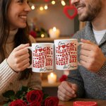 Tasse à café en céramique personnalisée F*ck I Love You Every Day 11 oz 15 oz avec nom Cadeau de Saint-Valentin pour elle et lui