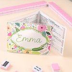 Set d'autocollants de couverture de carte dépliante personnalisée multi-style avec monogramme coloré Cadeau d'anniversaire Mahjong Night pour les amoureux du Mahjong