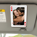 Personalized Wooden Couple Photo Frame Car Visor Clip with Initals and Text Car Accessories Valentine's Day Gift for Couple