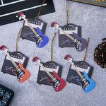 Personalized 3D Effect Retro Guitar Amp Santa Hat Ornament with Name and Year Holiday Decor Christmas Gift for Guitarists Guitar Lovers
