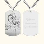 Personoitu kaiverrettu valokuvakaulakoru lahjaksi miehille isänpäiväksi syntymäpäiväksi tai vuosipäiväksi