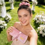 Personlig flerfarget sammenleggbar fløyelssmykkerullearrangør med navn Reisetilbehør Bryllup Bursdagsgave til kvinner