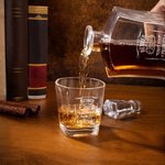 Personalized Vintage Wreath Retired Whiskey Decanter with Engraved Year Retirement Birthday Anniversary Gift for Men Whiskey Lovers