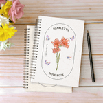 Personalized Crystal Birth Flower Butterfly Spiral A5 Journal Notebook with Name and Text Birthday Gift for Friends Colleagues