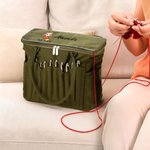 Sac de rangement de fil en toile avec pochettes pour aiguilles et poignée Cadeau d'anniversaire de crochet pour les amateurs d'artisanat