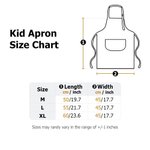 Personalized Cute Cartoon African Girl Adjustable Kid Apron Chef Hat Set with Pocket for Cooking Birthday Gift for Black Girl