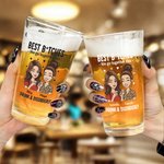 Personalized Friends Cartoon Character Beer Glass with Name Daily Use Birthday Gift for Friends Bestie