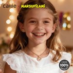 Personalized Birthstone Marsupilami Heart Lock Core Leopard Print Necklace with Name Birthday Gift for Friends Family | Callie × Marsupilami®