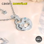 Personalized Birthstone Marsupilami Heart Lock Core Leopard Print Necklace with Name Birthday Gift for Friends Family | Callie × Marsupilami®